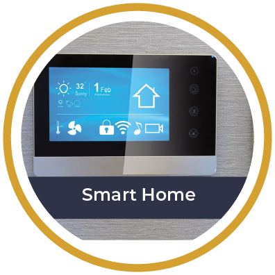 Smart home icon showing a My RC Home home automation control system.